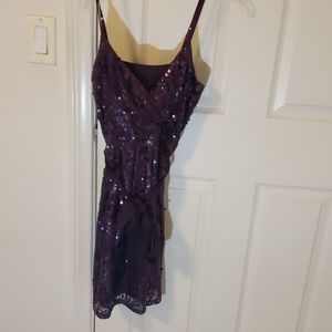 Purple sequined dress